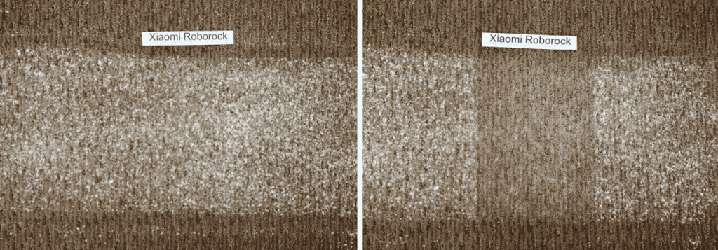 Nettoyage d'un tapis sali par la farine par le Xiaomi mi roborock s50 v2