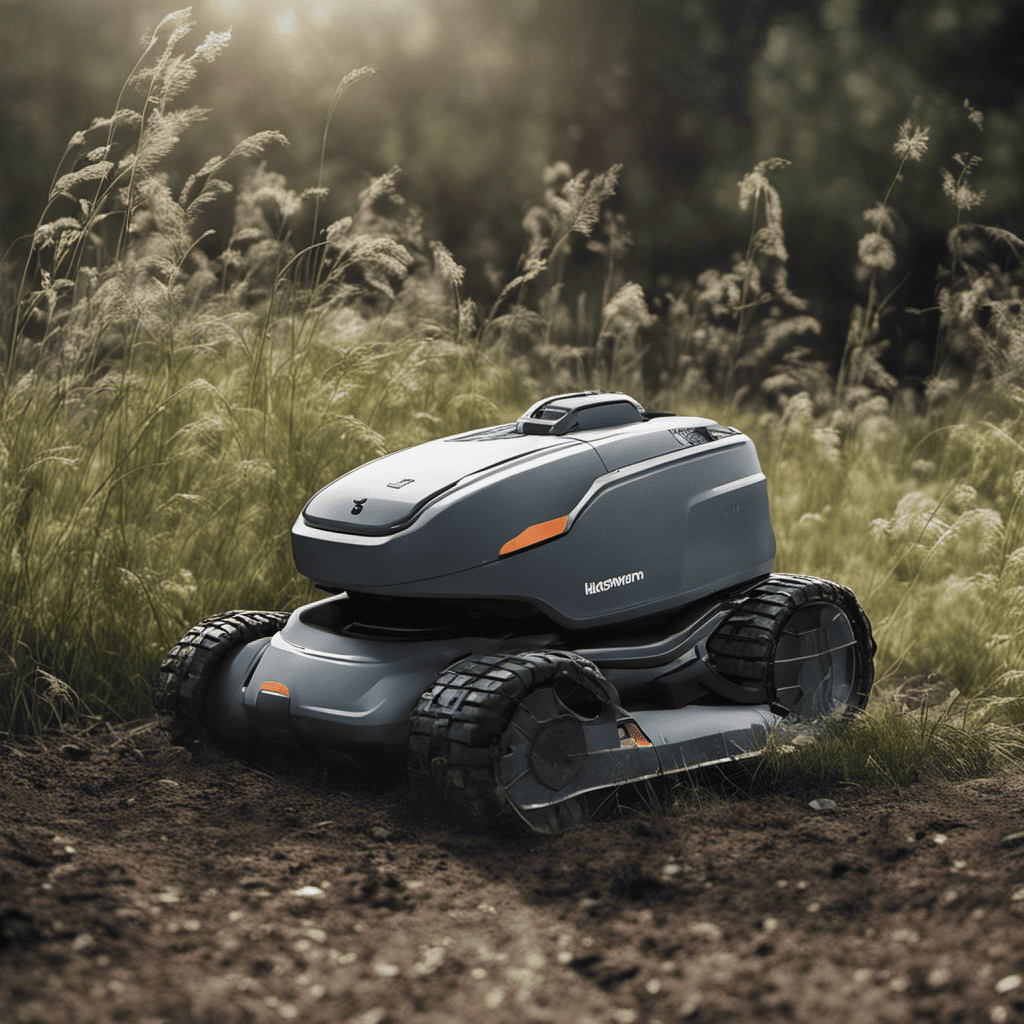 Un robot au milieu d'un champ.
